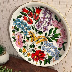 • vintage 1970/80s hungarian decorative plate • kalocsa porcelain •
